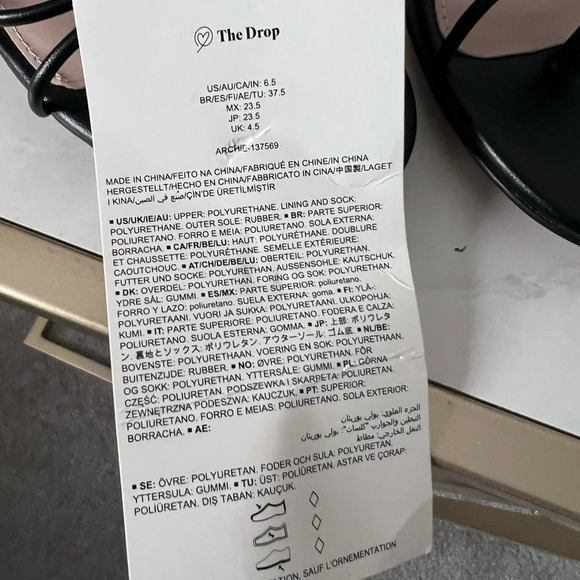 NWT | The Drop  | Archie Lace-Up Strappy Open Toe Heel Black | Sz 6.5 [257] - Picture 4 of 5